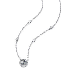 AMBER JEWELS Collier Pendentif Minimaliste en Argent Plaqué 925 avec Moissanite, Chaîne Serpent Classique, Unisexe, Coupe Marquise - Product Image 2