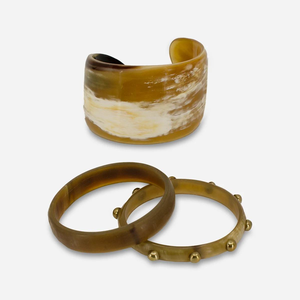 Best Selling Eco-Friendly Handmade Natural Horn Color Modern <b>Bangle</b> Bracelet <b>Indian</b> Jewelry Pearl Accents for Natural Crafts - Product Image 5