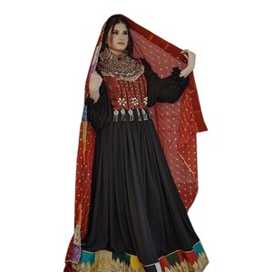 Afghani <b>Dress</b> Women Traditional Kuchi Embroidery Maxi <b>Dress</b> Puff Sleeve <b>Bohemian</b> Style Hand Embroidery Party Wear Casual <b>Dresses</b> - Product Image 1