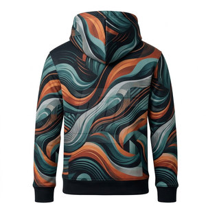 Sweat-shirts à sublimation pour hommes, imprimés sur toute la surface, à capuche, en tissu léger, vêtements décontractés élégants et urbains - Product Image 2