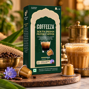 กาแฟแคปซูล Coffeeza South Indian Filter Coffee รสชาติแบบดั้งเดิม 80/20 กาแฟผสมชิโครี รสเข้มข้นและกลมกล่อมสไตล์อินเดียใต้ - Product Image 1