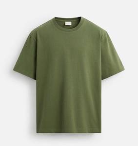 T-shirt noir 100 % coton jersey à col rond et manches courtes, coupe classique, couleur unie, respirant, streetwear vierge pour homme, 220 grammes - Product Image 4