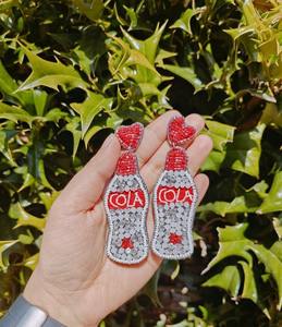 Pendientes de aro con cuentas bordadas NewArrival, con cuentas ligeras, estilo étnico chic, para bodas, fiestas, accesorio de joyería. - Product Image 2