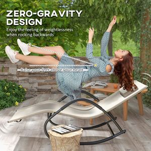 Sedia a dondolo marrone chiaro e resistente all'acqua per prendere il sole da giardino categoria piscina lettini - Product Image 5