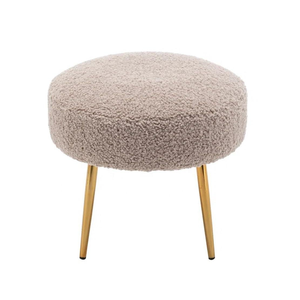 Traditional Style Metal Ottoman Pouffes <b>Velvet</b> <b>Footstool</b> Footrest Stool for Home Decor Office for School Use for Living Room - Product Image 1