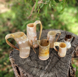 Chope à bière en corne de buffle d'eau avec poignée, réutilisable, tasse à café en corne de bœuf, chope à bière - Product Image 3