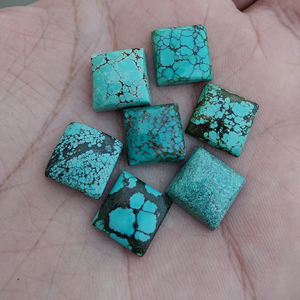Turquesa Tibetana Natural, Cabujón Cuadrado Pulido, Parte Posterior Plana, Calibrado, Gema Suelta para Joyería, Todos los Tamaños Disponibles - Product Image 4