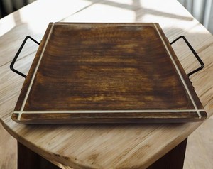 Bandeja de Madera Natural de Alta Calidad, Estilo Neo Chino, con Asa para Levantar, Rectangular, para Hogar u Hotel - Product Image 6