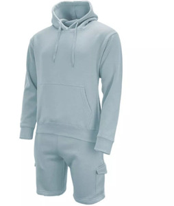 ชุดเซ็ตแทรคสูทลำลองสำหรับผู้ชาย ชุดกีฬา กางเกงขาสั้นคาร์โก้ - Product Image 6