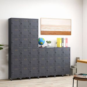 Armadietto Metallico con 3 Porte Chiudibili a Chiave e Piedini Regolabili - Product Image 3