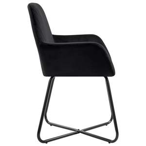 Set di 4 sedie da pranzo moderne in velluto nero con gambe in acciaio, design ergonomico, mobili contemporanei per la casa - Product Image 5