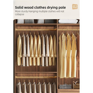 ตู้เสื้อผ้าหวายทอแบบคลาสสิกย้อนยุค - Product Image 5