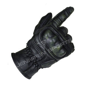 Guantes de Motocicleta de Cuero Vintage Negro, Protección Completa para los Dedos, Pantalla Táctil, Motocross, Carreras, Invierno, Aire Libre, Tallas M-XXL - Product Image 4