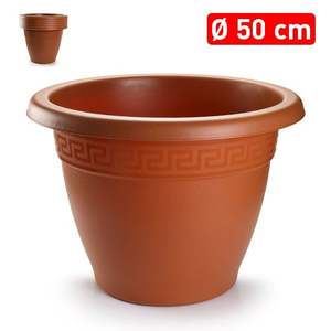 Pot de fleurs rond en plastique de 50 cm, élégant, pour une utilisation en intérieur/extérieur - Product Image 3