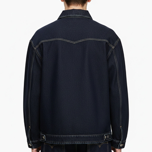 High Quality Custom Made Multiple Front Pockets Cotton <b>Denim</b> <b>Jacket</b> For Men Streetwear Stretch <b>Denim</b> Turned Down Collar <b>Jacket</b> - Product Image 3