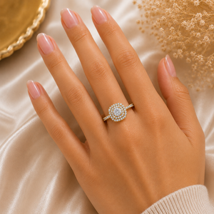 Superbe bague en diamant de laboratoire taille ronde, en argent 925 et or 9, 14 ou 18 carats, pour femme, idéale comme bague de fiançailles - Product Image 2