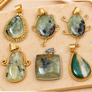 Colgantes de Ágata Ojo de Tigre Natural, Gemas de Cristal Ecológicas Hechas a Mano, Chapadas en Oro, Irregulares, Semipreciosas, Gujarat F S - Product Image 5