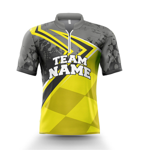 Athletic Sports Clothing <b>Bowling</b> for Shirts Short Printed Breathable Custom Logo Moisture-Wicking Polyester Sportswear for - Product Image 1