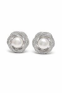 Boucles d'oreilles en perles et zircone cubique en argent sterling 92,5 KLST-30992 - Product Image 4