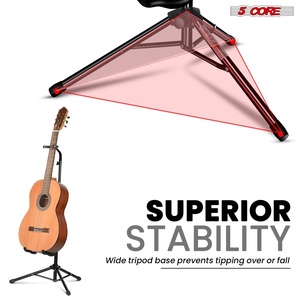 5 Core Guitar Stand Floor Adjustable Heavy Duty w Neck Holder for Acoustic Electric Classic Bass - Product Image 6