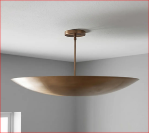 Lustre Sputnik en laiton fait main, luminaire suspendu de style mid-century avec douille E26, finition dorée LED - Product Image 1