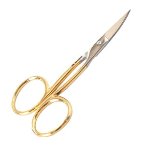 Tijeras para Cutículas de Acero Inoxidable con Baño de Oro, Herramienta de Belleza Elegante para Aplicaciones de Uñas, Venta al Por Mayor, Personalizables - Product Image 1