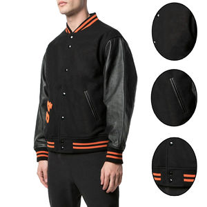 Chaqueta Varsity Personalizada para Hombre en Lana de Invierno con Cuello Alto y Mangas de Cuero Disponible en Colores Brillantes Chaquetas para Hombre de Alta Calidad - Product Image 6