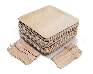 Assiettes jetables en feuilles de palmier Areca bio, biodégradables, écologiques et durables pour les mariages, les traiteurs, les fêtes et les événements. - Product Image 2