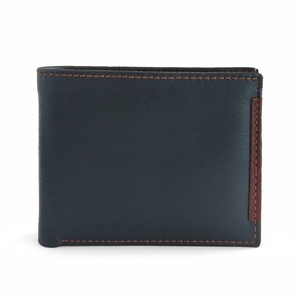Cartera de Cuero Genuino para Hombre, Diseño Delgado, de las Mejores Marcas, Personalizada de Fábrica, con Bloqueo RFID - Product Image 1