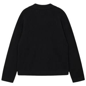 Camisa de punto de ganchillo para hombre con bolsillos, manga larga, abotonada, informal, tejido texturizado, suministro al por mayor OEM - Product Image 2