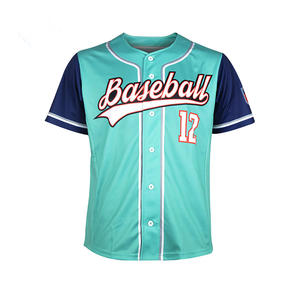 Vente en gros de maillots de baseball à manches courtes entièrement personnalisés avec logo personnalisé, nouveau design, 100% polyester, haute qualité, service OEM - Product Image 1