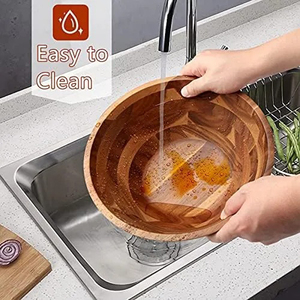 Juego de Tazones Rectangulares para Ensalada de Bambú Natural Hechos a Mano con Utensilios, Aptos para Lavavajillas, para Uso Doméstico, para Servir Vegetales, de Madera, Personalizables - Product Image 5