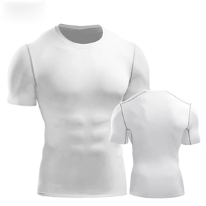 High Quality Slim Fit Sports <b>Tshirt</b> for Men Compression Training Gym <b>Tshirts</b> Crew Neck Male Bodybuilding Workout Shirt For Men - Product Image 5