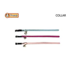 Collier pour chat Yommy scintillant avec clochette rose bleu violet - Product Image 1