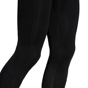 Leggings de compression intégrale pour hommes, noirs unis, taille élastique, en Spandex et Nylon, pour le sport, la gym, l'entraînement et le yoga - Product Image 3