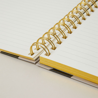 Carnet de notes OEM de luxe minimaliste aux tons terreux, à spirale double, avec reliure métallique, personnalisable avec logo, papeterie