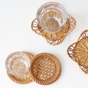 Ensemble de dessous-de-verre en rotin naturel fait main pour une décoration de table moderne, dessous-de-verre en rotin naturel fait main - Product Image 1