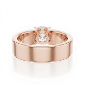 Bague en diamant de laboratoire 1 carat, or rose 14 carats, taille brillant rond, certifiée IGI, unisexe, pour fiançailles, mariage, usage quotidien - Product Image 3