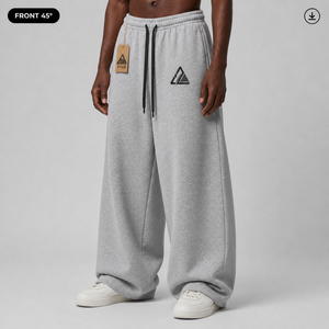 Pantalon décontracté ample à jambe droite en toile 100 % coton respirant et écologique, avec logo personnalisé et impression numérique de haute qualité - Product Image 3