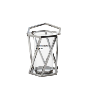 High-Quality Polished Metal Tabletop <b>Lantern</b> with Glass Chimney Glass <b>Lantern</b> for <b>Indoor</b> Luxury Decoration - Product Image 2