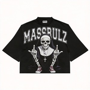 T-shirts en jersey 100 % coton respirant et épais pour hommes grandes tailles – Coupe régulière et oversize, col roulé - Product Image 1