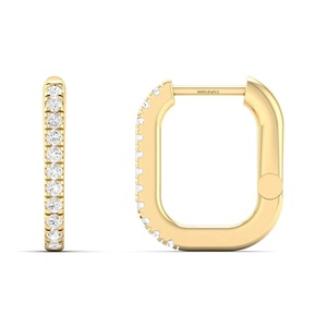 Pendientes de Aro Clásicos con Diamantes Cultivados en Laboratorio de Corte Redondo en Una Sola Hilera, en Oro de 10K, 14K, 18K, Plata de Ley 925 y 935, Joyería Fina - Product Image 3