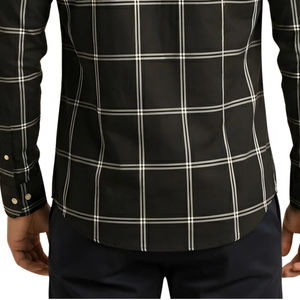 <b>Black</b> White Plaid Men Flannel Shirt Long Sleeve <b>Button</b> Down Checkered Casual Shirt Soft Brushed Fabric Streetwear Wholesale - Product Image 6
