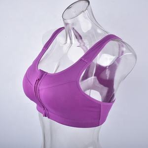Top Zip Front Bra Sujetador de entrenamiento de alto impacto Acolchado Sport Fitness Run con correas ajustables Sujetador Mujeres en venta al por mayor tarifa barata - Product Image 2