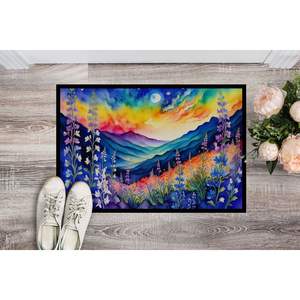 Delphinium Paillasson intérieur/extérieur antidérapant coloré 24H X 36W Tapis de porte avant lavable à poils bas pour entrée - Product Image 2