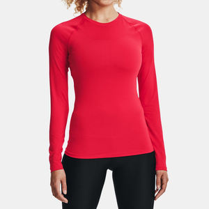 New Arrival <b>Women's</b> Gym Fitness Seamless Ribbed <b>Compression</b> Shirts Solid Breathable High Support Customizable Workout <b>Tops</b> 100% - Product Image 1