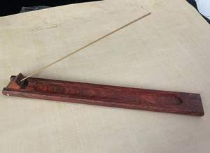 Quemador de incienso de madera fragante, soporte de madera hecho a mano para varillas de incienso, aromaterapia, meditación, decoración para sala de yoga - Product Image 6