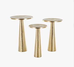 Ensemble de tables basses rondes en laiton Design Winner, mobilier de salon contemporain, tables d'appoint en métal faites à la main, design gigogne - Product Image 2
