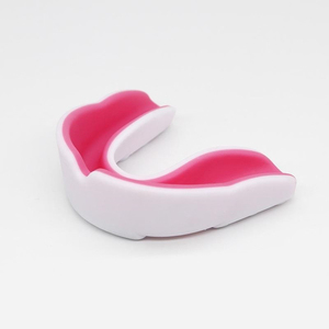 Protector Bucal de Silicona Rosa y Blanco, Cómodo, para Entrenamiento de Boxeo, Protector de Dientes - Product Image 1
