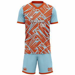 New Custom Logo <b>Soccer</b> Uniform Jersey Shorts Set Team Numbers Letters Breathable Quick Dry Summer Teamwear Wholesale Supplier - Product Image 2